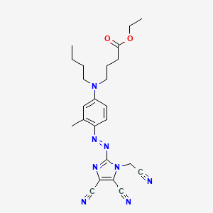 molecular formula C24H28N8O2 B1622047 Ethyl 4-(butyl(4-((4,5-dicyano-1-(cyanomethyl)-1H-imidazol-2-yl)azo)-m-tolyl)amino)butyrate CAS No. 86772-44-3