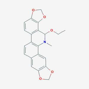 molecular formula C22H19NO5 B162206 14-Ethoxy-13-methyl-13,14-dihydro-[1,3]dioxolo[4',5':4,5]benzo[1,2-c][1,3]dioxolo[4,5-i]phenanthridine CAS No. 28342-31-6