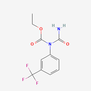 molecular formula C11H11F3N2O3 B1622066 Carbamic acid, (aminocarbonyl)(3-(trifluoromethyl)phenyl)-, ethyl ester CAS No. 71263-24-6