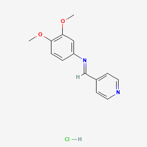 molecular formula C14H15ClN2O2 B1622068 3,4-Dimethoxy-N-(4-pyridinylmethylene)benzenamine monohydrochloride CAS No. 75273-93-7