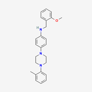molecular formula C25H29N3O B1622071 Benzenemethanamine, 2-methoxy-N-(4-(4-(2-methylphenyl)-1-piperazinyl)phenyl)- CAS No. 78933-07-0
