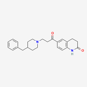 molecular formula C24H28N2O2 B1622072 2(1H)-Quinolinone, 3,4-dihydro-6-(1-oxo-3-(4-(phenylmethyl)-1-piperidinyl)propyl)- CAS No. 80834-71-5