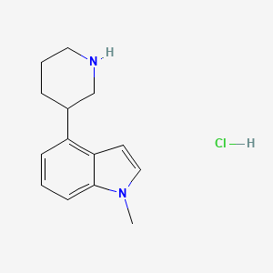 molecular formula C14H19ClN2 B1622075 1-Methyl-4-(3-piperidyl)-1H-indole hydrochloride CAS No. 82439-10-9