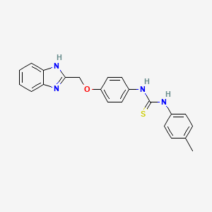 molecular formula C22H20N4OS B1622076 Thiourea, N-(4-(1H-benzimidazol-2-ylmethoxy)phenyl)-N'-(4-methylphenyl)- CAS No. 84484-04-8