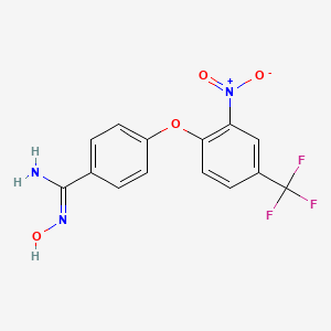 molecular formula C14H10F3N3O4 B1622123 N'-hydroxy-4-[2-nitro-4-(trifluoromethyl)phenoxy]benzenecarboximidamide CAS No. 652965-53-2