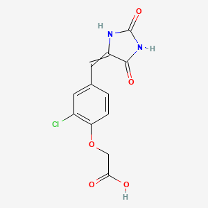 molecular formula C12H9ClN2O5 B1622124 {2-chloro-4-[(E)-(2,5-dioxoimidazolidin-4-ylidene)methyl]phenoxy}acetic acid CAS No. 392696-01-4