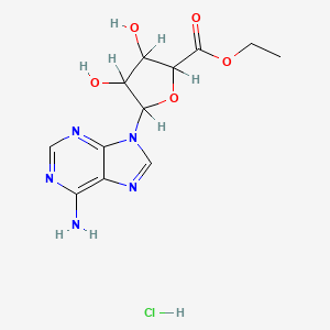 molecular formula C12H16ClN5O5 B1622233 5-(6-氨基嘌呤-9-基)-3,4-二羟基氧杂环-2-羧酸乙酯盐酸盐 CAS No. 50663-70-2