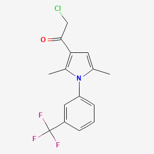 molecular formula C15H13ClF3NO B1622260 2-chloro-1-(2,5-dimethyl-1-(3-(trifluoromethyl)phenyl)-1H-pyrrol-3-yl)ethan-1-one CAS No. 314245-30-2