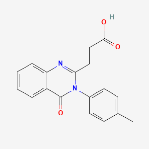 molecular formula C18H16N2O3 B1622261 3-[3-(4-Methylphenyl)-4-oxo-3,4-dihydroquinazolin-2-yl]propanoic acid CAS No. 84312-87-8