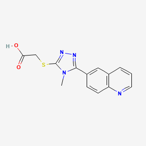molecular formula C14H12N4O2S B1622277 2-[(4-methyl-5-quinolin-6-yl-4H-1,2,4-triazol-3-yl)thio]acetic acid CAS No. 306935-49-9