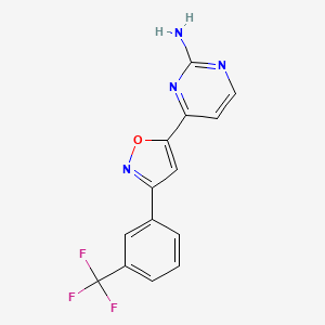 molecular formula C14H9F3N4O B1622283 4-{3-[3-(Trifluoromethyl)phenyl]isoxazol-5-yl}pyrimidin-2-amine CAS No. 264616-57-1