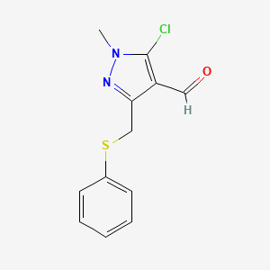 molecular formula C12H11ClN2OS B1622301 5-氯-1-甲基-3-[(苯硫基)甲基]-1H-吡唑-4-甲醛 CAS No. 318234-26-3