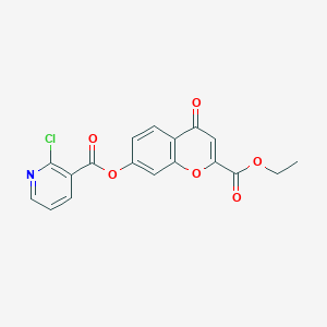 molecular formula C18H12ClNO6 B1622336 2-(ethoxycarbonyl)-4-oxo-4H-chromen-7-yl 2-chloronicotinate CAS No. 295787-48-3