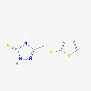 molecular formula C8H9N3S3 B1622356 4-methyl-5-[(2-thienylthio)methyl]-4H-1,2,4-triazole-3-thiol CAS No. 448947-84-0