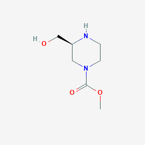 molecular formula C7H14N2O3 B162243 Methyl (3S)-3-(hydroxymethyl)piperazine-1-carboxylate CAS No. 126766-61-8
