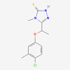 molecular formula C12H14ClN3OS B1622474 5-[1-(4-chloro-3-methylphenoxy)ethyl]-4-methyl-4H-1,2,4-triazole-3-thiol CAS No. 724749-60-4