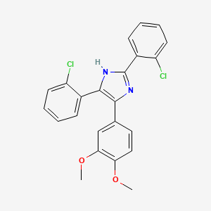 molecular formula C23H18Cl2N2O2 B1622549 2,4-Bis(2-chlorophenyl)-5-(3,4-dimethoxyphenyl)-1H-imidazole CAS No. 71360-31-1