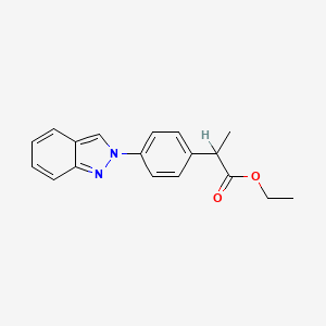 molecular formula C18H18N2O2 B1622576 2-(p-(2H-Indazol-2-yl)phenyl)propionic acid ethyl ester CAS No. 81265-53-4