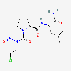 molecular formula C14H24ClN5O4 B1622577 L-Leucinamide, 1-(((2-chloroethyl)nitrosoamino)carbonyl)-L-prolyl- CAS No. 83472-40-6