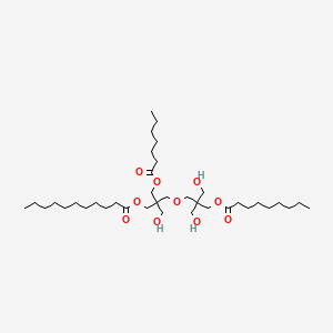 molecular formula C37H70O10 B1622587 Undecanoic acid, mixed esters with dipentaerythritol, heptanoic acid and nonanoic acid CAS No. 71549-96-7