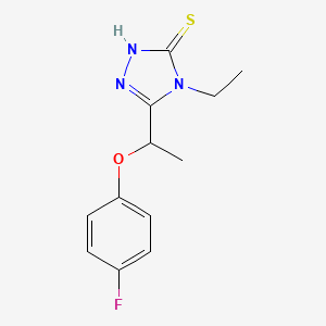 molecular formula C12H14FN3OS B1622590 4-ethyl-5-[1-(4-fluorophenoxy)ethyl]-4H-1,2,4-triazole-3-thiol CAS No. 725217-84-5