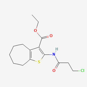 ethyl 2-(3-chloropropanamido)-5,6,7,8-tetrahydro-4H-cyclohepta[b]thiophene-3-carboxylate