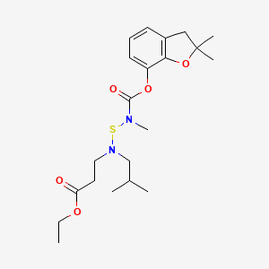 molecular formula C21H32N2O5S B1622664 beta-Alanine, N-(((((2,3-dihydro-2,2-dimethyl-7-benzofuranyl)oxy)carbonyl)methylamino)thio)-N-(2-methylpropyl)-, ethyl ester CAS No. 82560-64-3