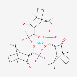 molecular formula C36H42F9O6Y B1622669 Tris(1,7,7-trimethyl-3-(trifluoroacetyl)bicyclo(2.2.1)heptan-2-onato-O,O')ytterbium CAS No. 38054-03-4