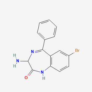 molecular formula C15H12BrN3O B1622681 3-Amino-7-bromo-5-phenyl-1,3-dihydro-benzo[E][1,4]diazepin-2-one CAS No. 70890-49-2