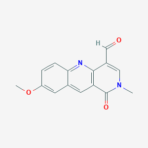 molecular formula C15H12N2O3 B1622689 8-Methoxy-2-methyl-1-oxo-1,2-dihydrobenzo[b]-1,6-naphthyridine-4-carbaldehyde CAS No. 88752-83-4