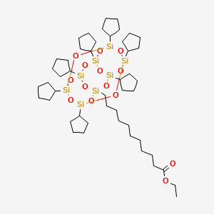 Ethyl 11-(3,5,7,9,11,13,15-heptacyclopentyl-2,4,6,8,10,12,14,16,17,18,19,20-dodecaoxa-1,3,5,7,9,11,13,15-octasilapentacyclo[9.5.1.13,9.15,15.17,13]icosan-1-yl)undecanoate