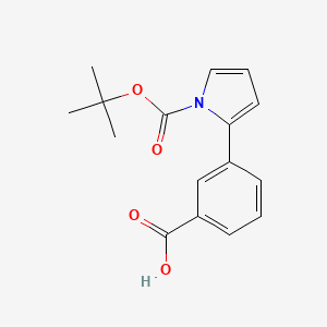 molecular formula C16H17NO4 B1622723 3-[1-[(2-methylpropan-2-yl)oxycarbonyl]pyrrol-2-yl]benzoic Acid CAS No. 669713-97-7