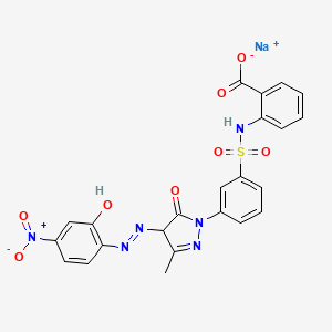 molecular formula C23H17N6NaO8S B1622736 Sodium 2-(((3-(4,5-dihydro-4-((2-hydroxy-4-nitrophenyl)azo)-3-methyl-5-oxo-1H-pyrazol-1-yl)phenyl)sulphonyl)amino)benzoate CAS No. 6054-90-6