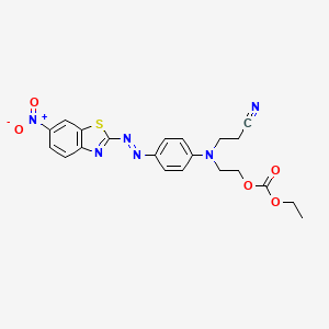 molecular formula C21H20N6O5S B1622814 2-((2-Cyanoethyl)(4-((6-nitrobenzothiazol-2-yl)azo)phenyl)amino)ethyl ethyl carbonate CAS No. 73384-65-3