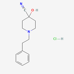molecular formula C14H19ClN2O B1622850 4-Hydroxy-1-phenethylpiperidine-4-carbonitrile monohydrochloride CAS No. 84682-26-8