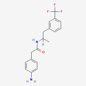 molecular formula C18H19F3N2O B1622877 2-(p-Aminophenyl)-N-(alpha-methyl-m-trifluoromethylphenethyl)acetamide CAS No. 73664-33-2