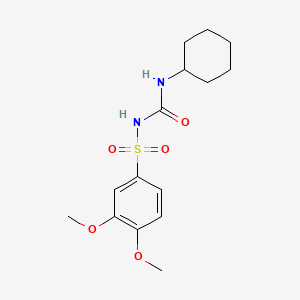 molecular formula C15H22N2O5S B1622880 Urea, 1-cyclohexyl-3-(3,4-dimethoxybenzenesulfonyl)- CAS No. 73953-73-8