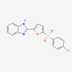 1H-Benzimidazole, 2-(5-((4-chlorophenyl)sulfonyl)-2-furanyl)-