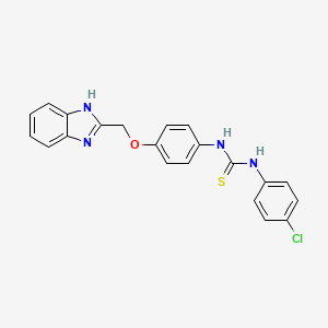 molecular formula C21H17ClN4OS B1622983 Thiourea, N-(4-(1H-benzimidazol-2-ylmethoxy)phenyl)-N'-(4-chlorophenyl)- CAS No. 84483-97-6