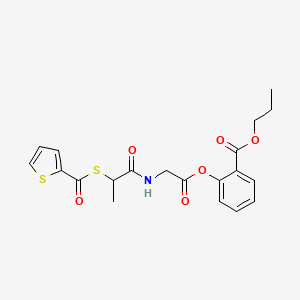 Propyl o-(2-thenoylmercaptopropionylglycyloxy)benzoate