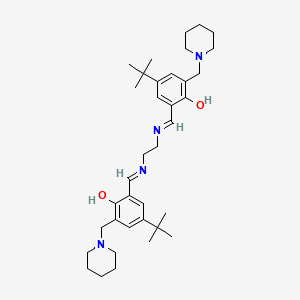 2,2 inverted exclamation marka-[1,2-Ethanediylbis[(E)-(nitrilomethylidyne)]] bis[4-(tert-butyl)-6-(1-piperidinylmethyl)phenol