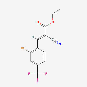 molecular formula C13H9BrF3NO2 B1623164 Ethyl 3-(2-bromo-4-(trifluoromethyl)phenyl)-2-cyanoacrylate CAS No. 85118-34-9