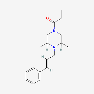 1-Cinnamyl-2,6-dimethyl-4-propionyl-piperazine
