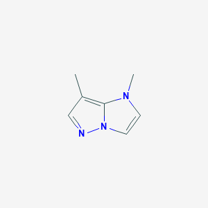 molecular formula C7H9N3 B162318 1,7-Dimethyl-1H-imidazo[1,2-b]pyrazole CAS No. 135830-03-4