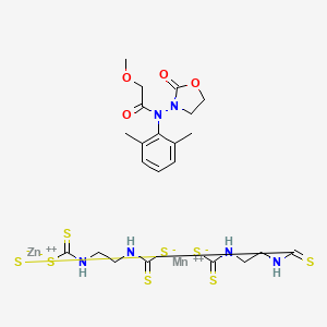zinc;N-(2,6-dimethylphenyl)-2-methoxy-N-(2-oxo-1,3-oxazolidin-3-yl)acetamide;manganese(2+);N-[2-(sulfidocarbothioylamino)ethyl]carbamodithioate