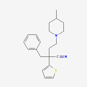 molecular formula C21H26N2S B1623208 4-Methyl-alpha-(phenylmethyl)-alpha-2-thienyl-1-piperidinebutanenitrile CAS No. 64647-41-2