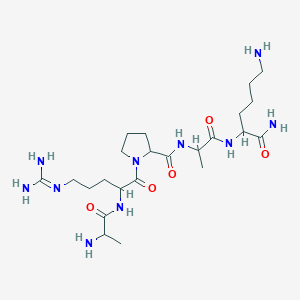 molecular formula C23H44N10O5 B1623238 1-[2-(2-aminopropanoylamino)-5-(diaminomethylideneamino)pentanoyl]-N-[1-[(1,6-diamino-1-oxohexan-2-yl)amino]-1-oxopropan-2-yl]pyrrolidine-2-carboxamide CAS No. 84236-98-6