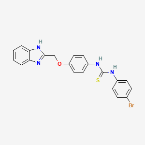 molecular formula C21H17BrN4OS B1623243 N-(4-(1H-Benzimidazol-2-ylmethoxy)phenyl)-N'-(4-bromophenyl)thiourea CAS No. 84483-96-5