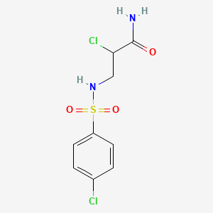 molecular formula C9H10Cl2N2O3S B1623251 2-Chloro-3-(4-chloro-benzenesulfonylamino)-propionamide CAS No. 38962-86-6