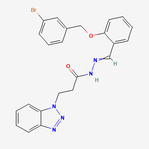 molecular formula C23H20BrN5O2 B1623268 3-(benzotriazol-1-yl)-N-[[2-[(3-bromophenyl)methoxy]phenyl]methylideneamino]propanamide CAS No. 5595-78-8